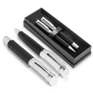 Alex Varga Volans Ball Pen & Rollerball Set - Black Only