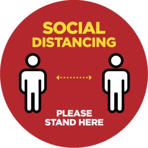 Jupiter Covid-19 Round Laminated Floor Vinyl Men (Set of 3) - Red Only