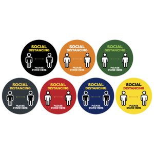 Jupiter COVID-19 Round Laminated Anti-Slip Floor Vinyl (Set of 8)