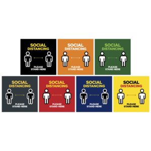 Jupiter COVID-19 Square Laminated Anti-Slip Floor Vinyl (Set of 8)