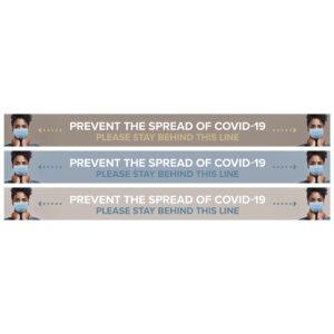 Sirius COVID-19 Strip Laminated Anti-Slip Floor Vinyl (Set of 12)