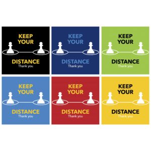 Epsilon COVID-19 Square Laminated Anti-Slip Floor Vinyl (Set of 8)
