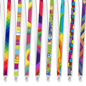 Kaleidoscope Satin Lanyard With Snap Hook Clip