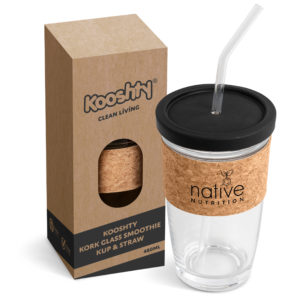 Kooshty Kork Glass Smoothie Kup & Straw - 480ml