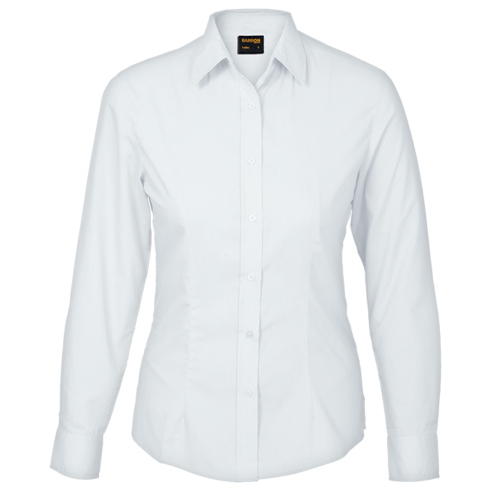Ladies Basic Poly Cotton Blouse Long Sleeve (LL-PLA)