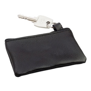 BB2762 - Leather Zippered Pouch with Split Ring
