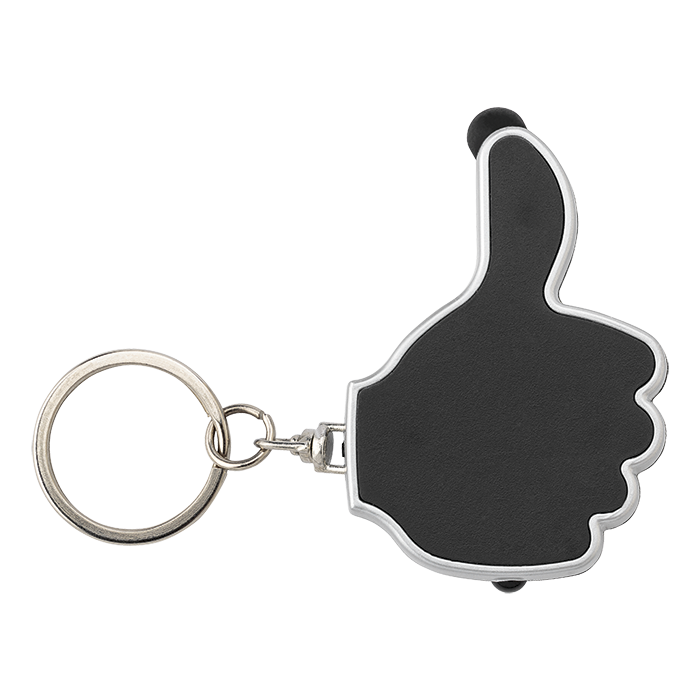 BK5852 - 3 in 1 Thumbs Up Keychain with Stylus and LED Light