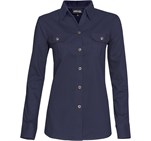 Ladies Long Sleeve Oryx Bush Shirt - Navy Only