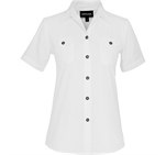 Ladies Short Sleeve Oryx Bush Shirt -White Only