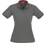 Ladies Jet Golf Shirt - Grey with Red Only